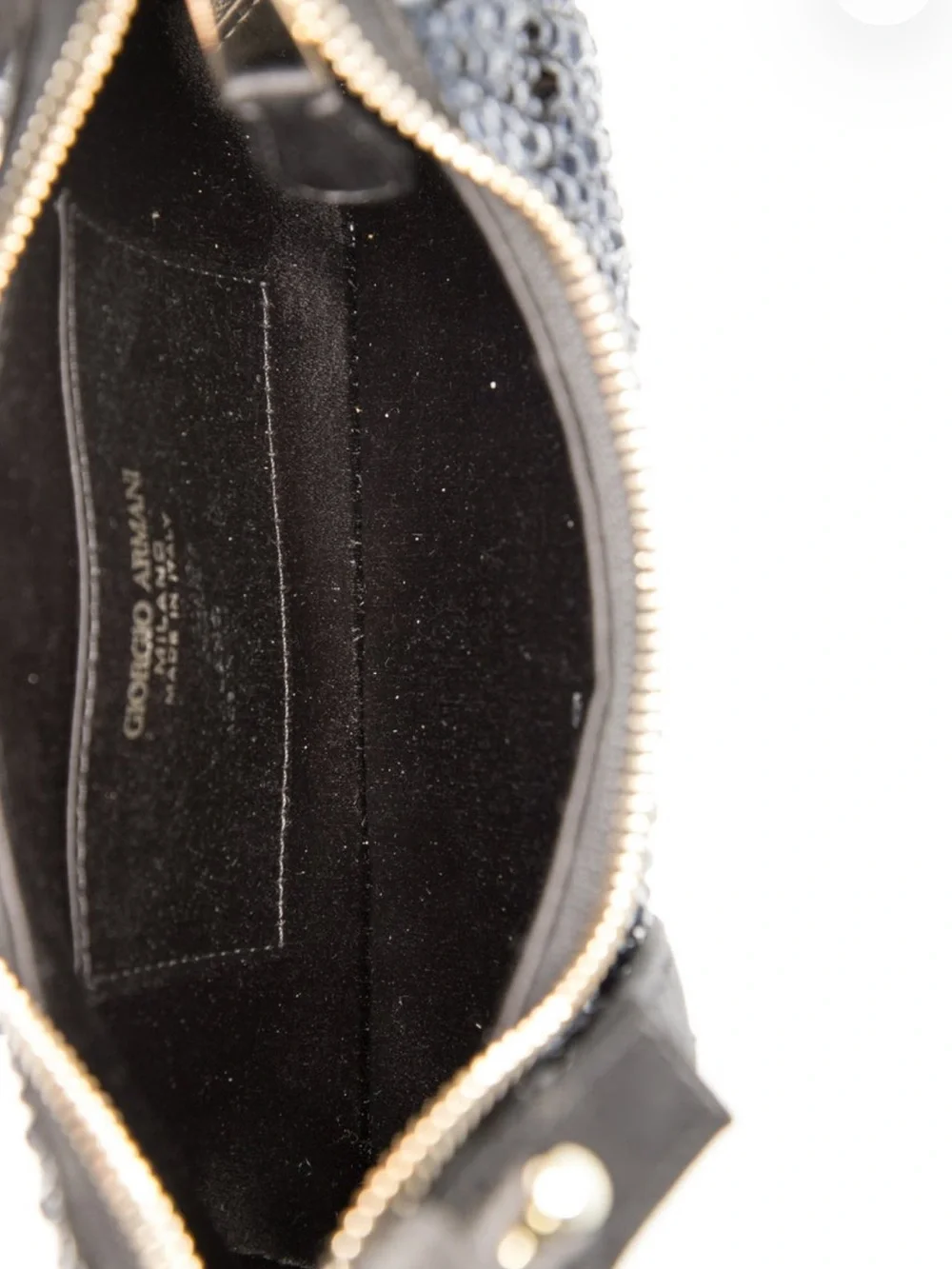 Giorgio Armani Black Crystal-Embellished Shoulder Bag